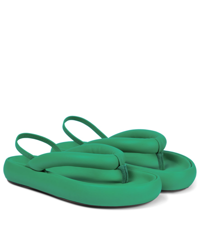 Isabel Marant 30毫米orene填充皮革夹趾凉鞋 In Green