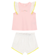 MARC JACOBS BABY BRODERIE ANGLAISE COTTON TOP AND SHORTS