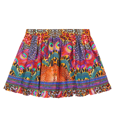 Camilla Kids' Xanadu Rising Embellished Printed Cotton Skirt In Multicolour