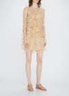Max Mara Priamo Feather-embellished Tulle Mini Dress In Albino