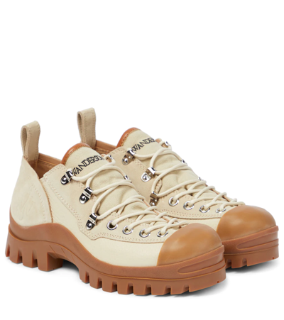 Jw Anderson Embroidered-logo Lace-up Shoes In 810 Orange