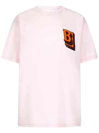 Burberry Pink Logo-patch T-shirt