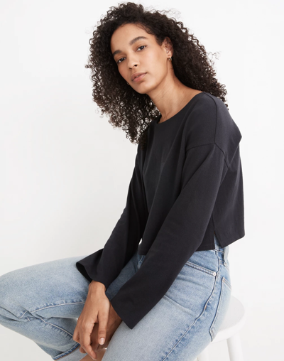 Madewell Supercrop Long-sleeve Tee In True Black