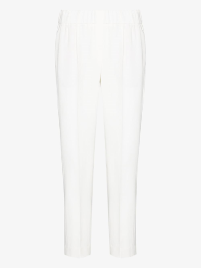 Brunello Cucinelli White Cropped Tapered Trousers