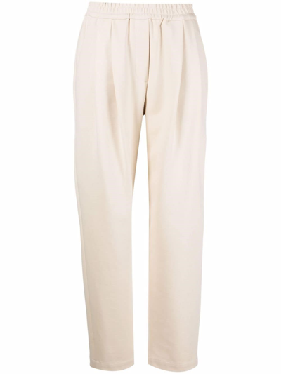 Brunello Cucinelli High-waisted Sports Trousers In Brown