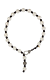 JOIE DIGIOVANNI PEARL AND LEATHER NECKLACE