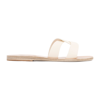 Ancient Greek Sandals White Desmos Double Strap Leather Sandals In White