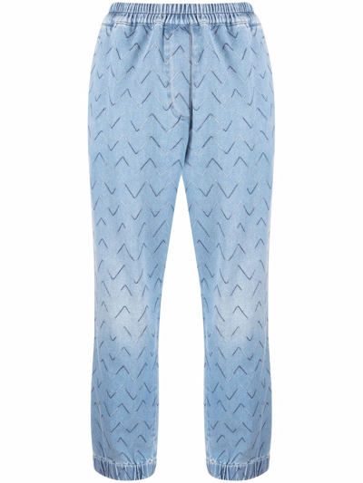Missoni Chevron-stitched Straight-leg Jeans In Blue