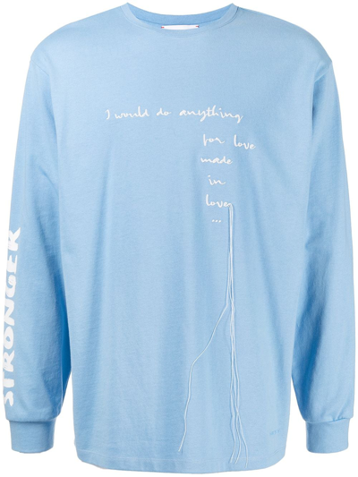 Ports V Logo-print Long-sleeved T-shirt In Blue