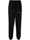 Ports V Slogan-print Track Pants In Black