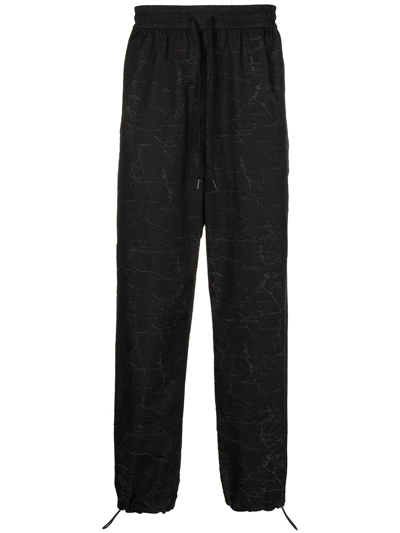 Ports V All-over Logo Print Trousers In Black