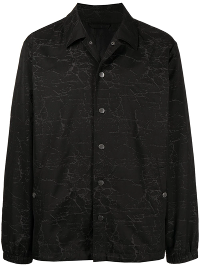 Ports V Patterned Button-up Shirt In Black