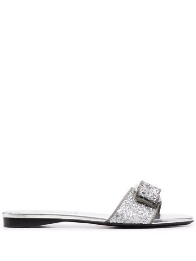 Ferragamo Vara-bow Sandals In Silver