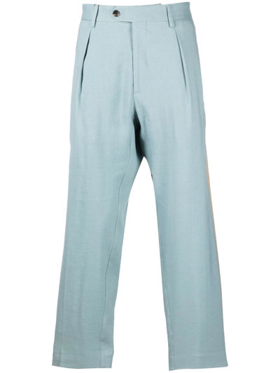 Etro Cropped Chino Trousers In Blue