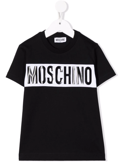 Moschino Kids' Logo-print Short-sleeved T-shirt In Black