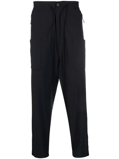 Y-3 Cropped Straight-leg Cargo Trousers In Black
