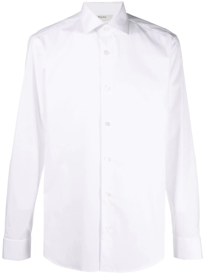 Z Zegna Long-sleeve Button-up Shirt In White