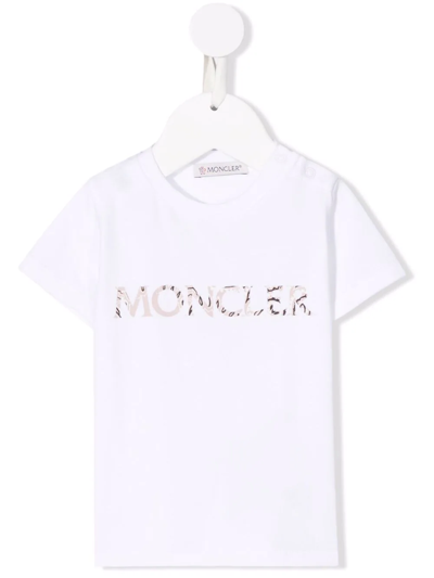 Moncler Babies' Logo-print Cotton T-shirt In White