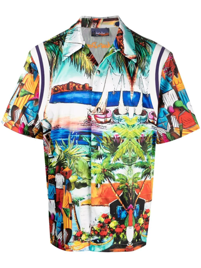 Just Don Graphic-print Short-sleeved Shirt In Multicolore