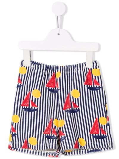 Weekend House. Kids' Boat-print Knee-length Shorts In White