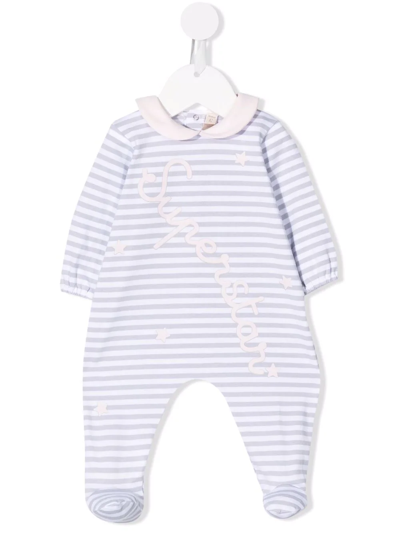 La Stupenderia Babies' Logo印花连体睡衣 In Grey