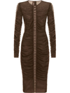 Dolce & Gabbana Ruched Tulle Dress In Brown