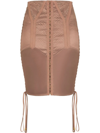 Dolce & Gabbana Short Satin Skirt With Laces And Eyelets In Black