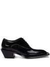 DOLCE & GABBANA BLOCK-HEEL LEATHER OXFORD SHOES