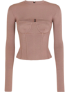 Dolce & Gabbana Corset-style Cut-out Top In Neutrals