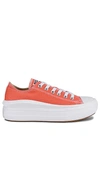 Converse Chuck Taylor All Star Ox Move Canvas Platform Sneakers In Bright Madder-orange In Orange