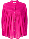 Isabel Marant Étoile Embroidered Fuchsia Cotton Blouse In Pink
