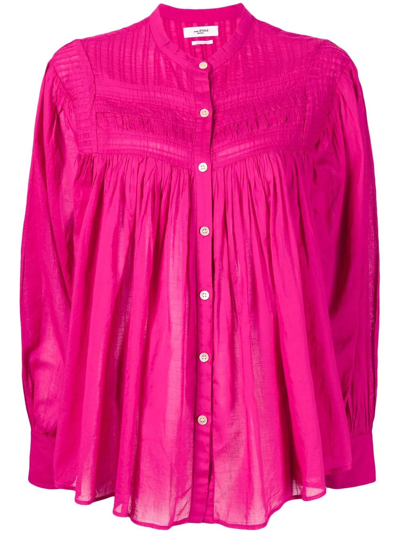 Isabel Marant Étoile Plalia 褶饰细节缩褶罩衫 In Pink