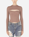 Dolce & Gabbana Corset-style Cut-out Top In Brown