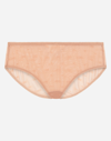 Dolce & Gabbana Jacquard Tulle Briefs In Brown