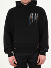 Amiri Black Embroidered Paint Drip Core Logo Hoodie In Black