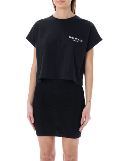 BALMAIN BALMAIN CROPPED CREWNECK T