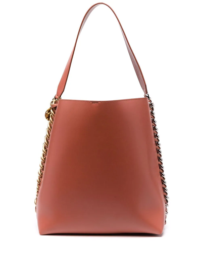 Stella Mccartney Chain-trimmed Tote Bag In Brown