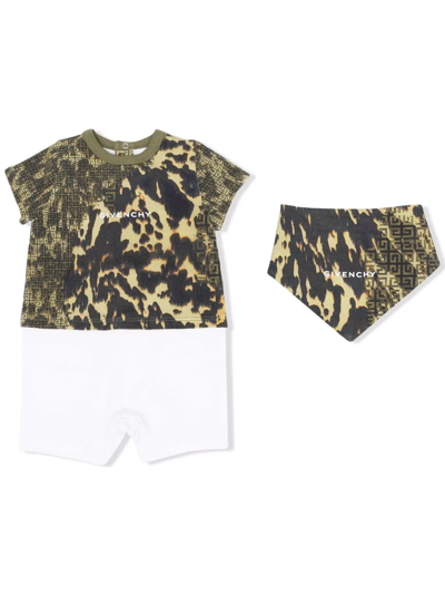 Givenchy Babies' 4g Camouflage-print Tracksuit In Green