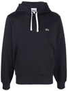 LACOSTE LOGO-PATCH DRAWSTRING HOODIE