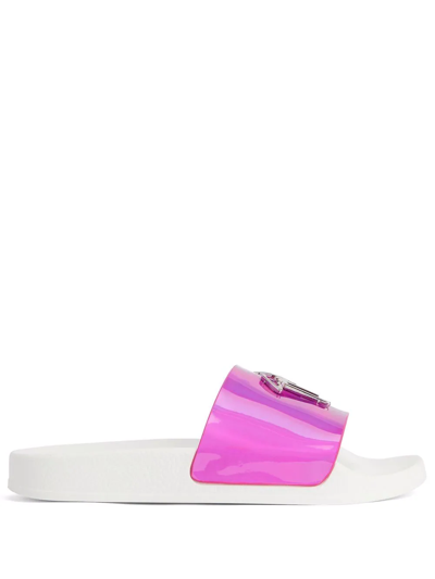 Giuseppe Zanotti Brett Logo-plaque Slides In Pink