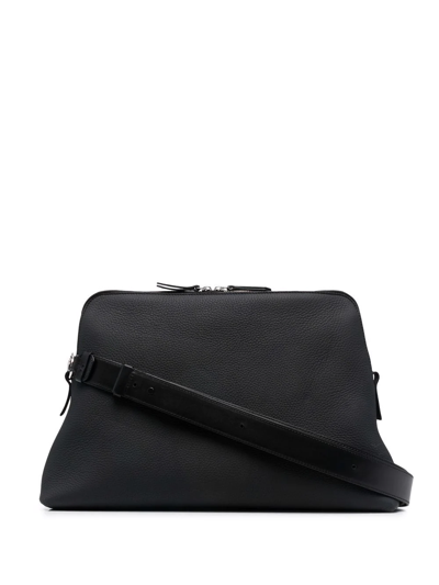 Maison Margiela Logo Slouched Shoulder Bag In Black