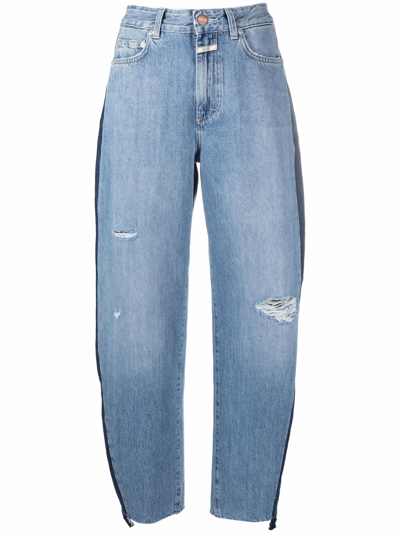 Closed Fayna High-waist Tapered-leg Jeans In Blue