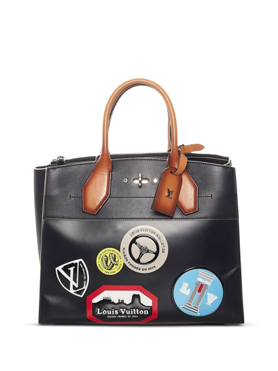 Pre-owned Louis Vuitton  City Steamer Stickers Mm Handbag In Black