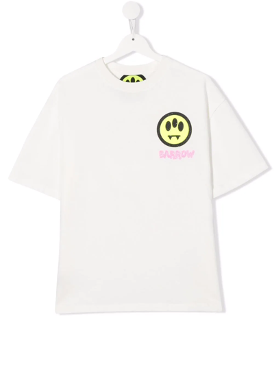 Barrow Teen Graphic-print Cotton T-shirt In White
