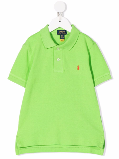 Ralph Lauren Kids' Polo Pony-embroidered Polo Shirt In Verde
