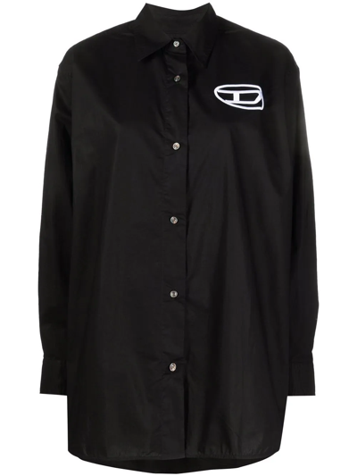 Diesel C-bruce-a Oversized Shirt In Black