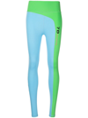 7 Days Active Emmet Panelled Stretch-jersey Leggings In Blue