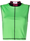 7 Days Active Picabo Stretch Nylon Running Top In Green