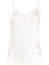 Gold Hawk Lace-panel Spaghetti-strap Top In Dove
