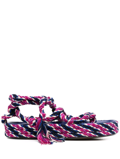 Isabel Marant Erol Cotton Toe-post Sandals In Blue